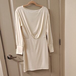 Express Cream Knit Mini Dress